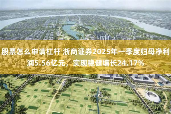 股票怎么申请杠杆 浙商证券2025年一季度归母净利润5.56亿元，实现稳健增长24.17%